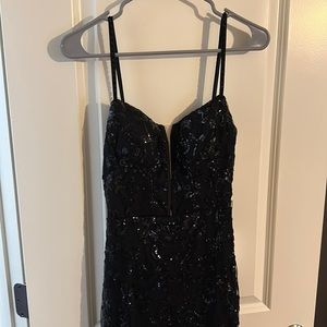 Black Sequin Prom Dress